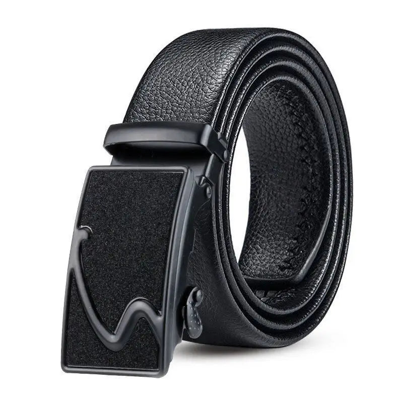 Men's Belt Can Be Cut Automatic Buckle Leather Belt Fashion Classic Versatile Trend Pants Belt