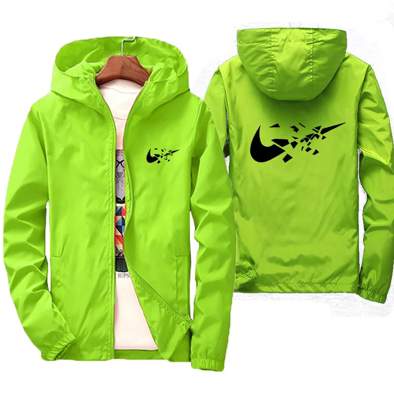 2026 Fashion Street Windproof Shrink and Waterproof Zipper Jacket with Thin Hoodie, Men's Jacket, Spring and Autumn