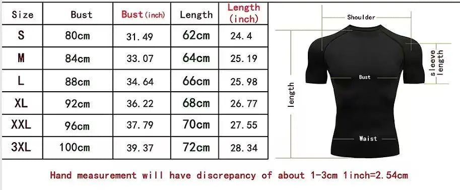 Men Gym Sport T-shirt Compression Elastic Quick Dry Tight Sweat-Wicking Breathable Jogging Running Fitness Athletic Workout Tee