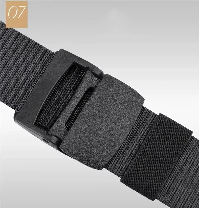 Men's Belt Outdoor Casual Fashion Canvas Belt 120cm Metal Free Adjustable Waist Belt for Outdoor Travel Tactical Jeans Belt