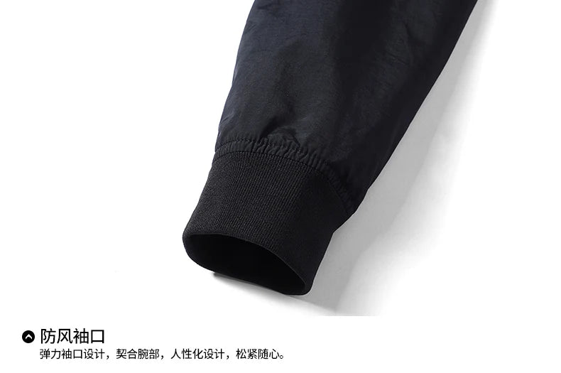 High Quality Handsome Male Jacket Spring Autumn Men's Business Casual Jacket Men Zipper Solid Color Fashion Stand Collar Coats