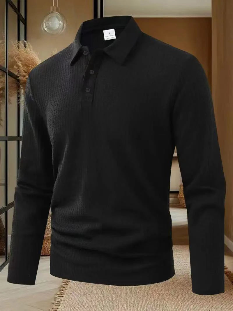 Men Long Sleeve Polo Shirt High Quality Male Clothing Office Polos T-shirt Business Poloshirt Casual Fashion Polo T Shirt Men