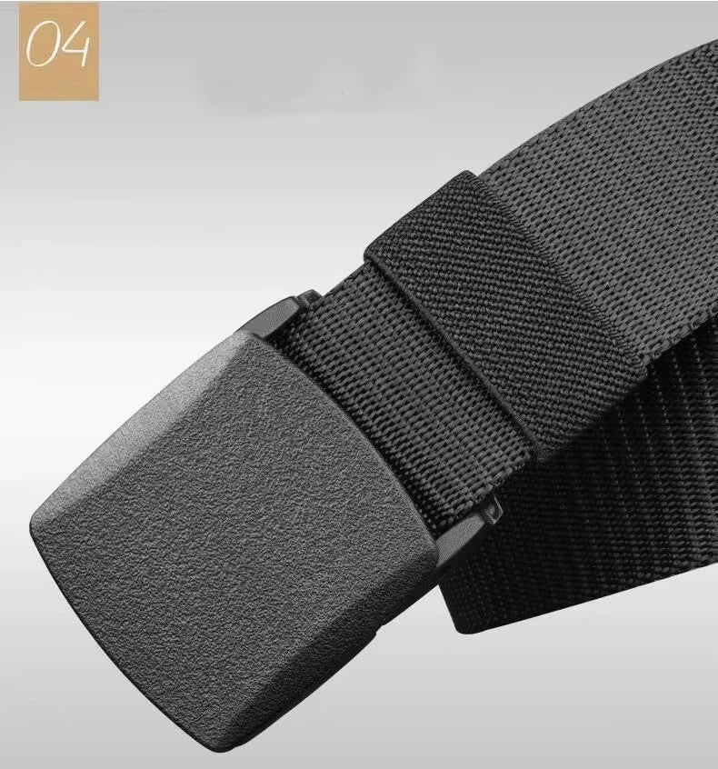 Men's Belt Outdoor Casual Fashion Canvas Belt 120cm Metal Free Adjustable Waist Belt for Outdoor Travel Tactical Jeans Belt