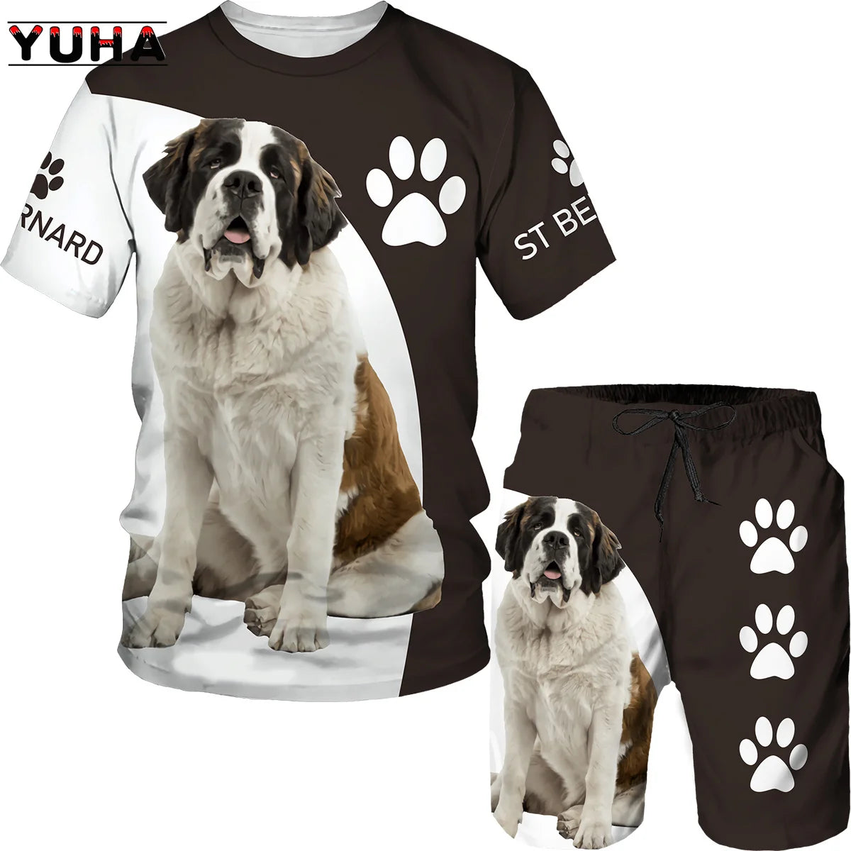 YUHA, Rottweiler Dog 3d Printed T Shirt/T-shirt Shorts Set Male Summer Sportwear Casual Men's Tracksuit Fashion Men's Clothing S