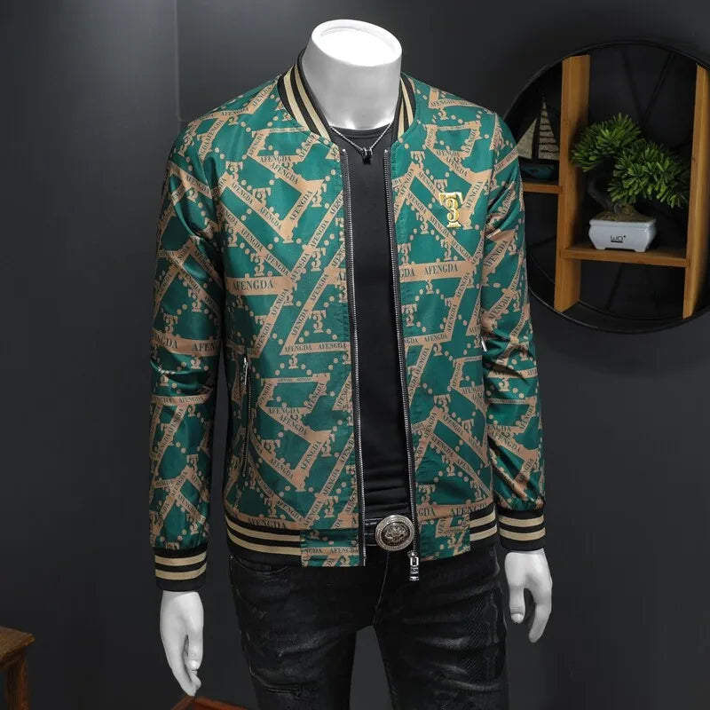 Autumn Winter Baseball Jacket Men Luxury Printed Casual Business Bomber JacketS Social Streetwear Windproof Outdoor Coats M-4XL