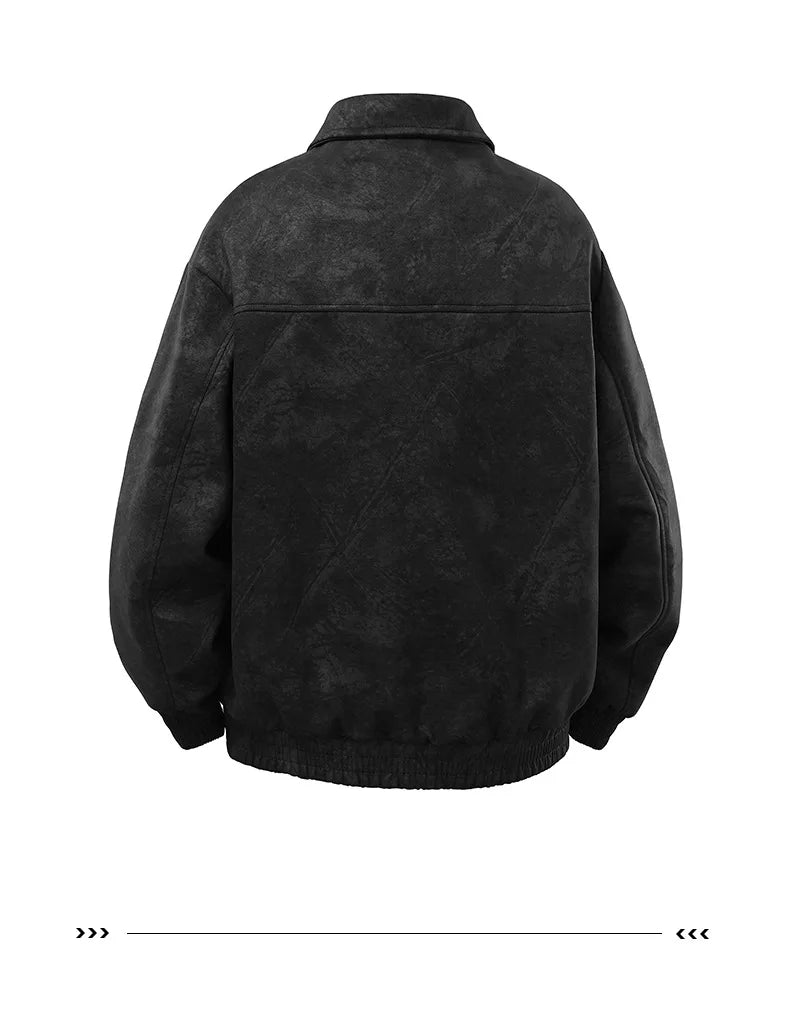 Plus Size 9XL Men Suede Jacket Zipper Oversize Coat Male Motorcycle Big Large 8XL Grey Loose Trend Korean Casual Fashion
