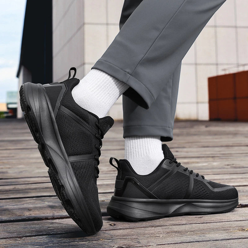 Men's Sneakers Wide Toe Running Shoes Outdoor Breathable Walking Shoes Platform Hiking Men Shoes Lace-up Non-slip Casual Shoe
