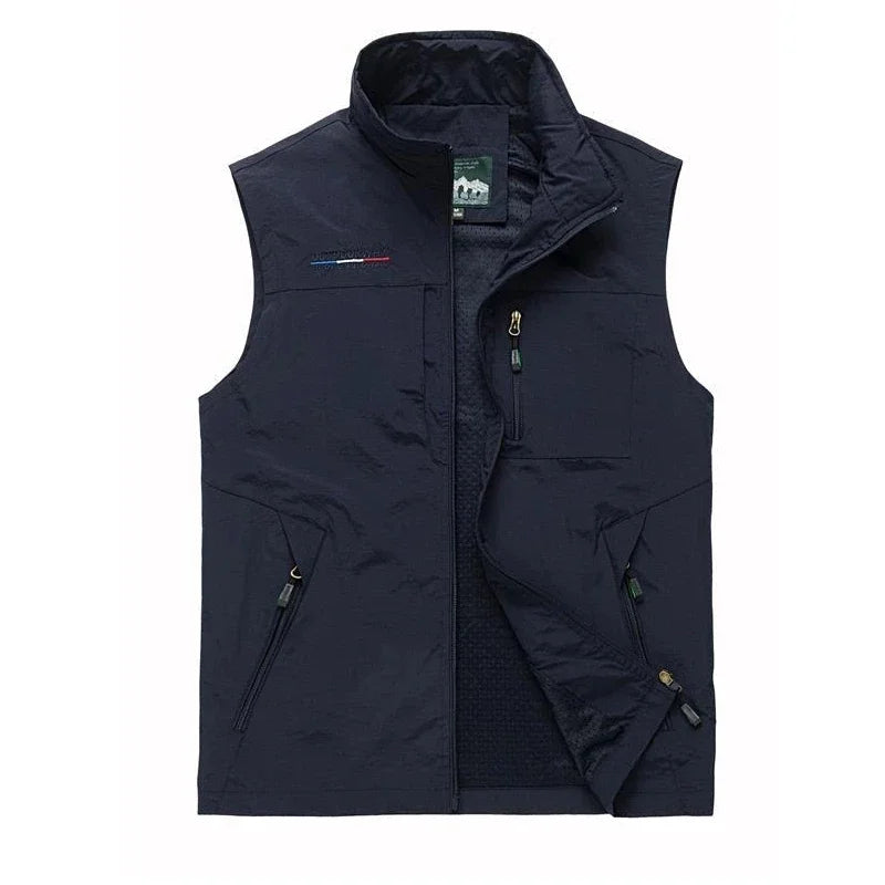 Men's Vests Mens Jacket Sleeveless Vest Spring Summer Autumn Casual Travels Hiking Work Vest Multi-pockets Vest Waistcoat 5XL