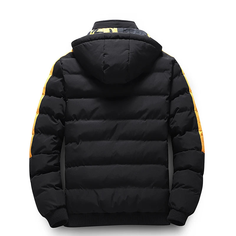 Double Sided Outerwear Men's New Cotton Padded Parkas Men Autumn Winter Jacket Brand Warm Comfortable Down Jacket Removable Hat