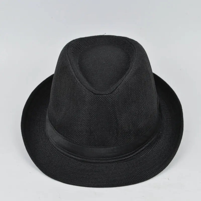 Men's Fashion Top Hat Cotton Linen Solid Jazz Hat Men's English Gentleman Hat Versatile Casual Sunshade Four Seasons Hats Gifts