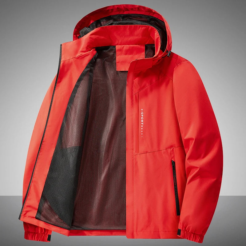 Jacket Mens Spring Autumn New Men Jacket Printing Hooded Jackets Casual Coat Men's Business Coats Size M-7XL 8XL Hat Detachable