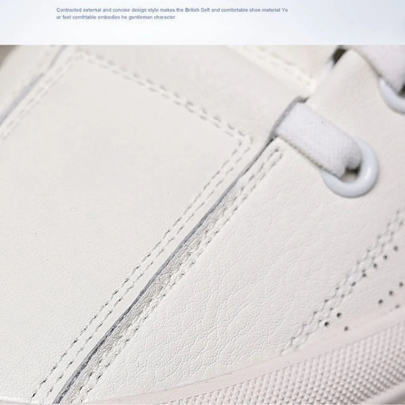 Designer Male Sneakers Trend Sports Shoes for Men White Moccasins Breathable Slip on Men Flats Casual Leather Vulcanized Shoes