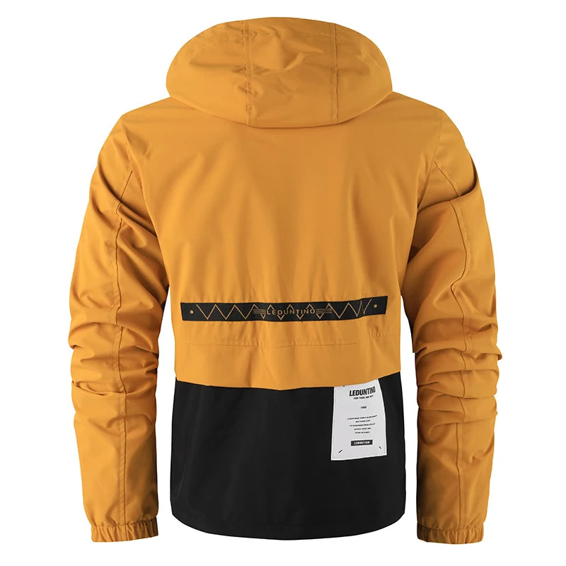 Outdoors Men Comfort Detachable Hat Solid Tops Spring Autumn Simplicity Windproof Casual Coat New Fashion Versatile Jacket Men