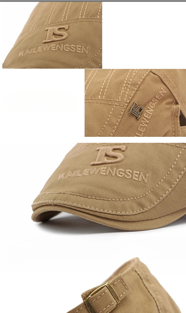 2026 Hat Men's Spring Summer  Embroidery Cotton Cap British Vintage Fashion Forward Hat Women's Casual Beret Youth Hat