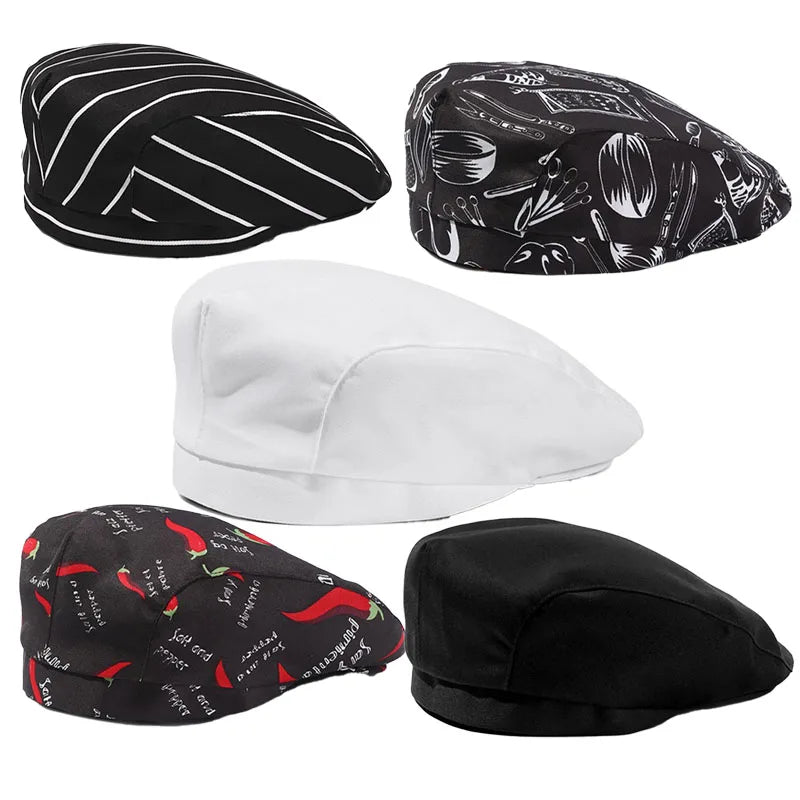 Catering Cook Hat 5/2/1pcs Chef Kitchen Work Cap for Food Service Hotel Restaurant Canteen Baking Household Cooking Chef's Beret