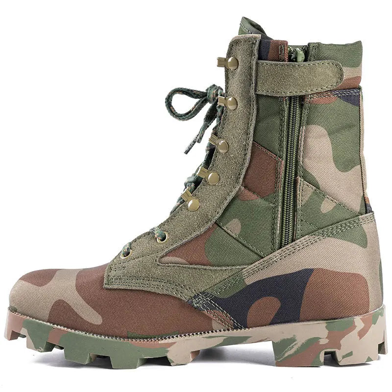 Men Military Army Boots  autumn Lace Up Waterproof Outdoor Shoes Breathable Canvas Camouflage Tactical Combat Desert Ankle Boots