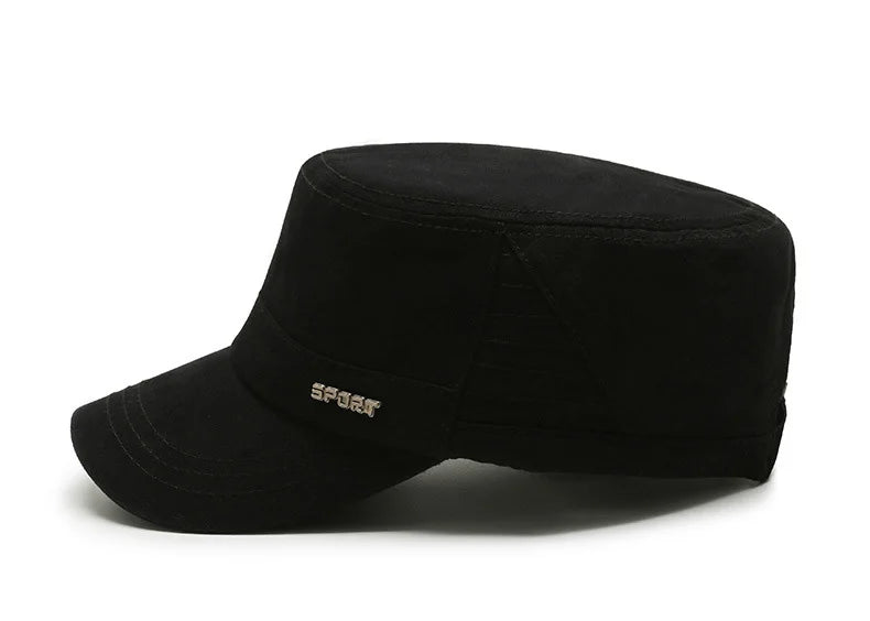 Hat Men's Flat Military Hat Is Simple And Versatile, Middle-Aged Hat Spring And Autumn Duck Tongue Casual Fashion New Style