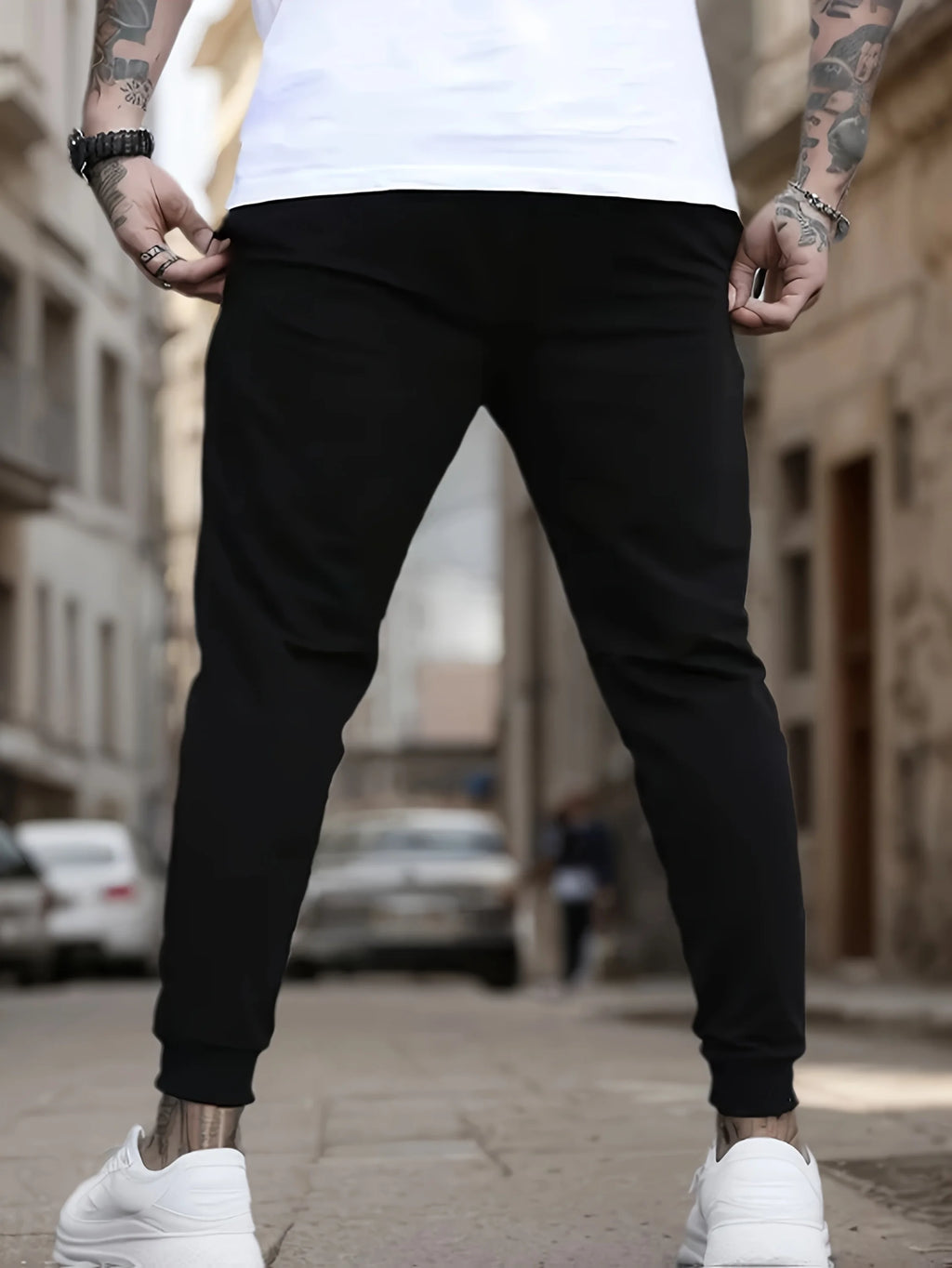 26Men's Casual Fitness Joggers Elastic Waist Lightweight Knit Fabric Comfortable Stretch Design Running Training Sports Pants
