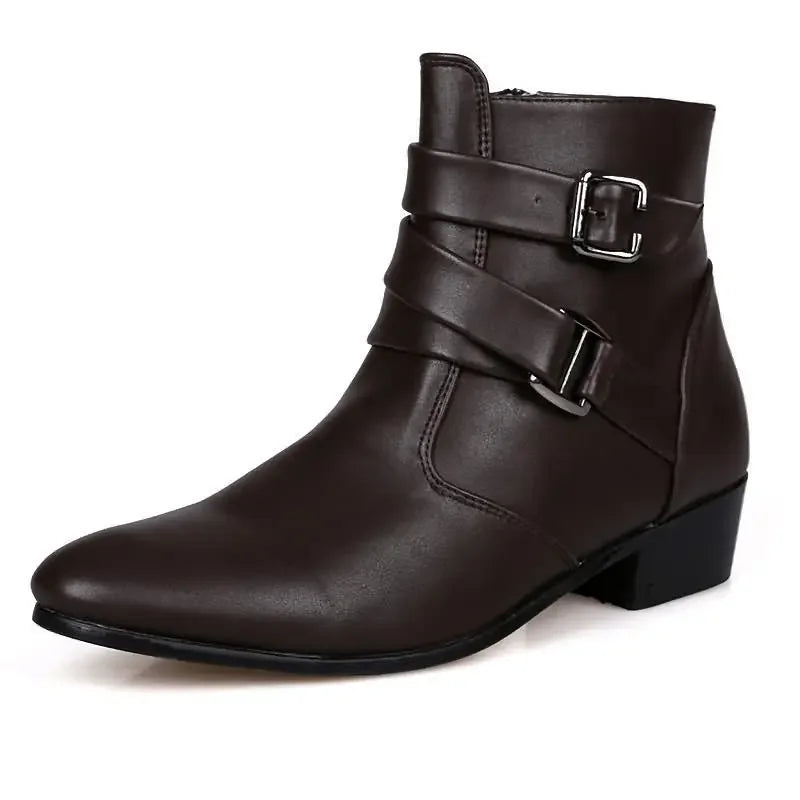Men's Leather Boots Fashion Designer Pointed Toe Chelsea Boots Business Casual Boots for Men Motorcycle Ankle Boot Botas Hombre