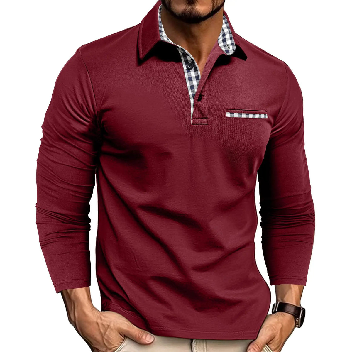 2026 New Men's Long Sleeve Polo Shirts Spring Autumn Casual Slim Fit Turn Down Collar Top High Quality Fashion Tops Male Tees