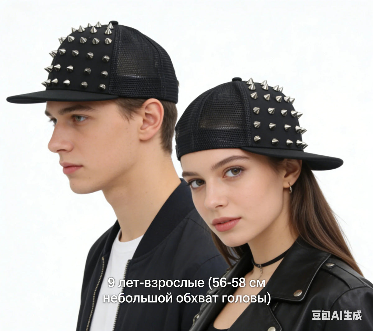 Men Caps Flat Hat Hip Hop Snapback Fancy Rivet Baseball Cap Street Dance Cap Trendy Mesh Visor Youth Boys Girls
