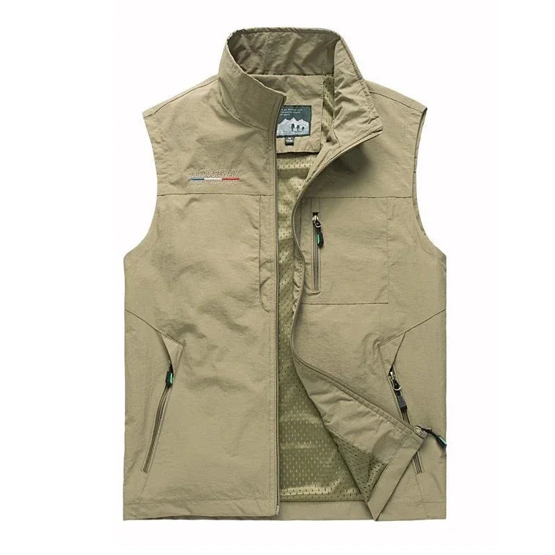 Men's Vests Mens Jacket Sleeveless Vest Spring Summer Autumn Casual Travels Hiking Work Vest Multi-pockets Vest Waistcoat 5XL