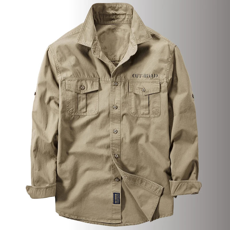 New Men's Spring Multi-pocket Military Tactical Shirts Male Autumn Breathable Blouse Long Sleeve Working Camisa Cargo Shirts