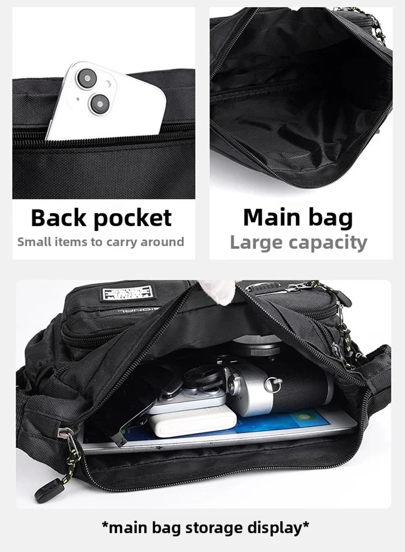 Men Crossbody Bag Single Shoulder Bags Big Capacity Commuter Storage Bag Fashion Multi-Pockets Business Travel Crossbody Bags