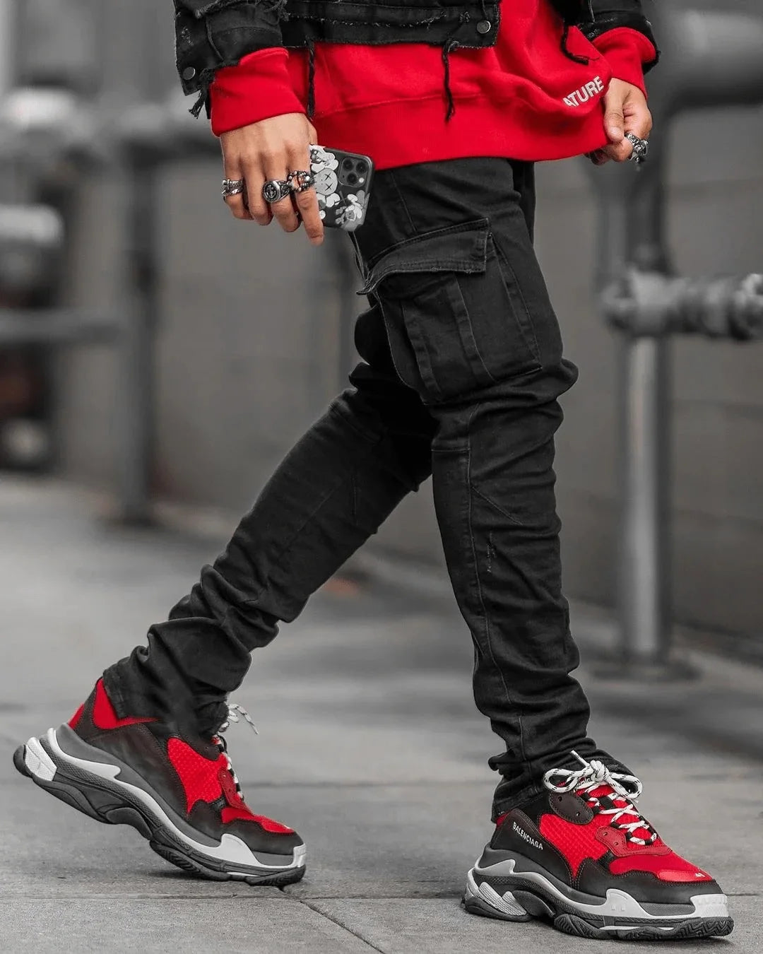 2026Jeans Men Pants Wash Solid Color Multi Pockets Denim Mid Waist Cargo Jeans Plus Size Fahsion Casual Trousers Male Daily Wear