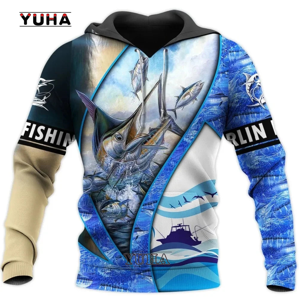 Funny Tuna Fishing 3D All Over Printed Mens hoodies Harajuku Streetwear Hoodie Unisex Casual Pullover Autumn Jacket Tracksuits