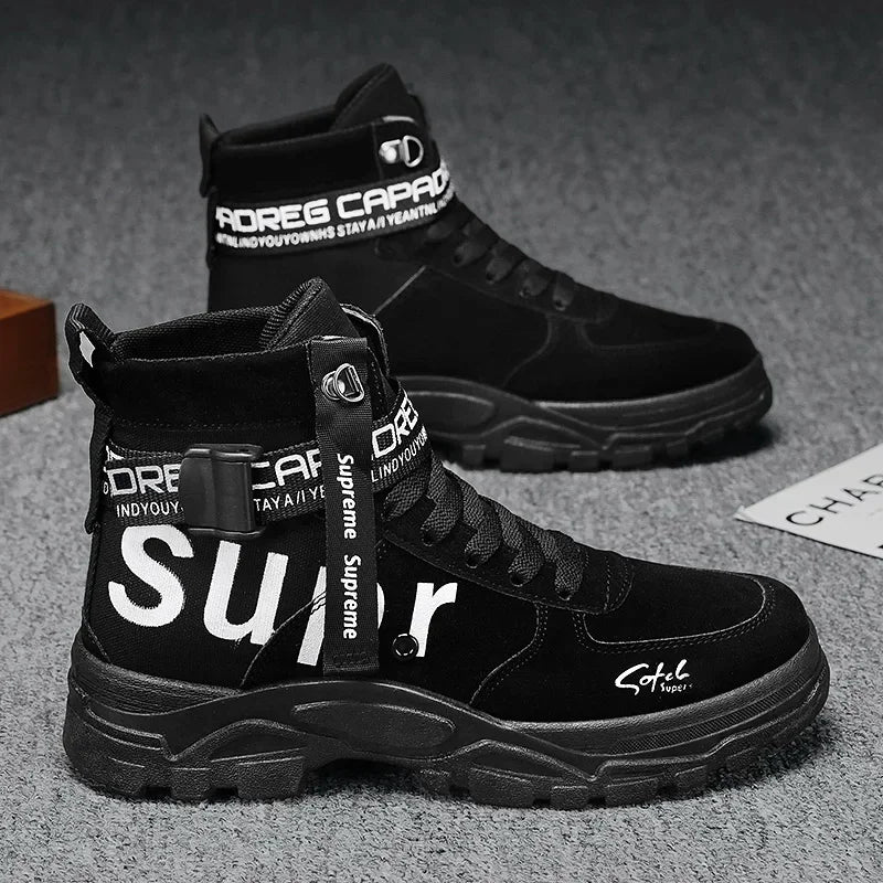 Men Boots 2026 New Versatile in Summer Round Toe High Top Leather Boots Man Sports Boots Men's Shoes