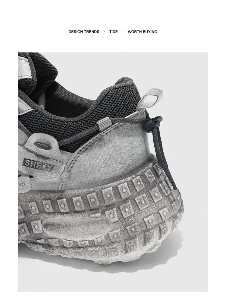 Men's Shoes 2025 Spring New Style Thick Sole Height Increasing Casual Mesh Breathable Fashion Trend Comfortable Chunky sneakers