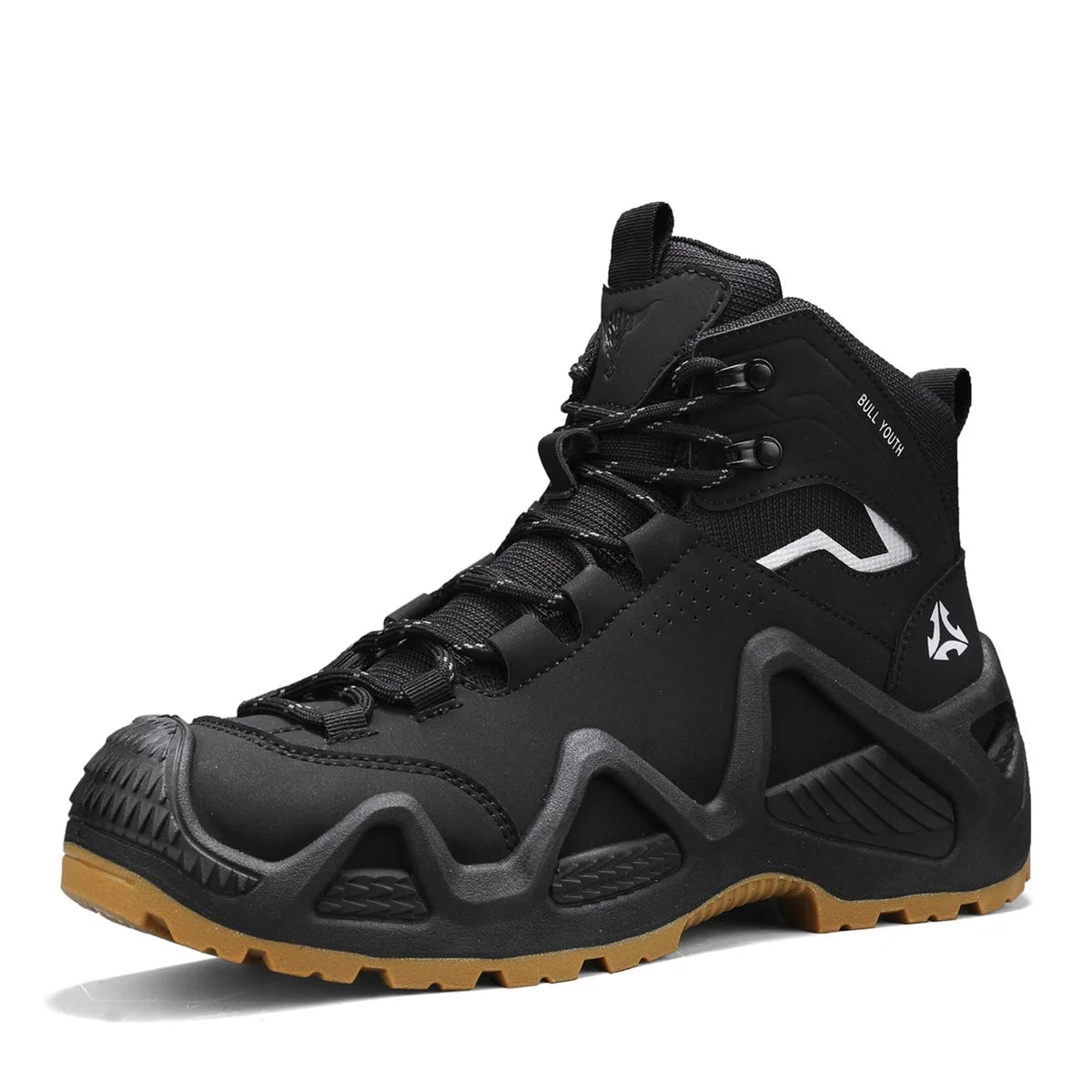 Hiking Boots Men Fashionable Outdoor Anti-slip Work Boots Lace Wear-resistant Sole All-terrain Walk Camping Travel Snow Boots