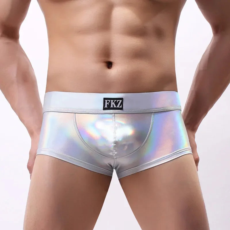 Boxers Male Sexy Underpants Panties Sexy Mens Cuecas Shorts Man Leather High Quality Underwear Panties Boxers