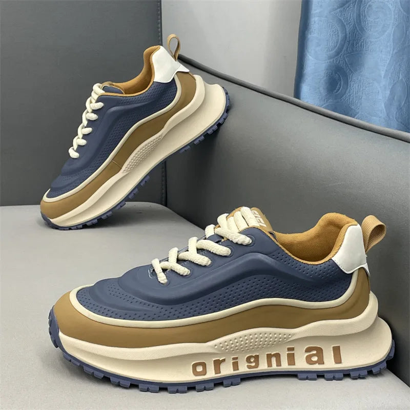 New Sneakers Men Wear Resistant Anti Slip Breathable Running Shoes Thick Soled Height Boosting Casual Shoes Zapatos Para Hombres
