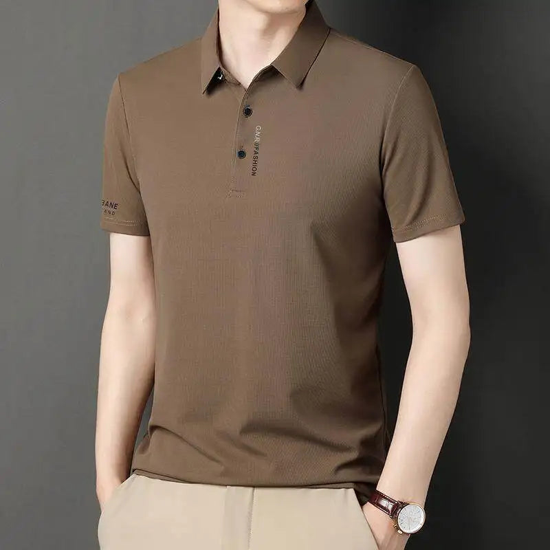 Mens Polo Shirt Stretch Short Sleeve Polo Shirts for Men T-Shirts Buttons Classic Fit Casual Performance Golf Shirts