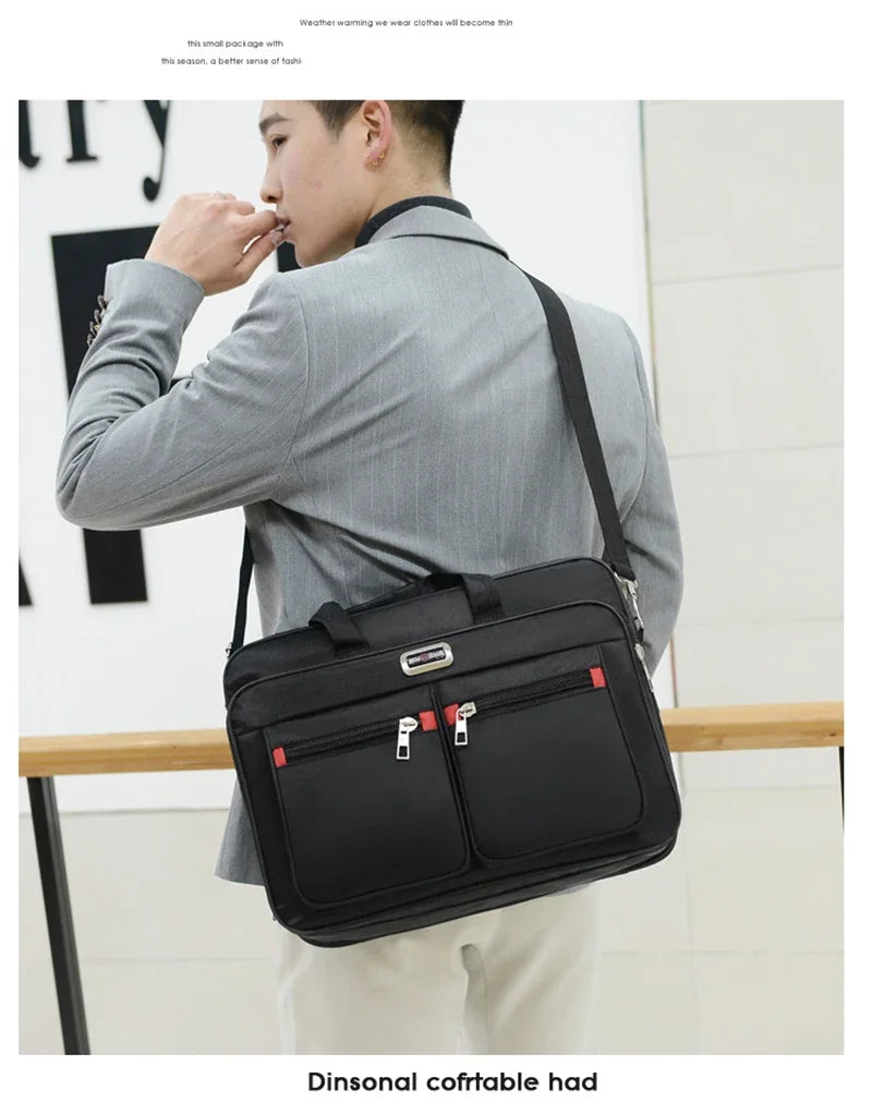 Simple Tote Men Business Briefcase Handbag For 15.6 inch Laptop Bags Large Capacity Shoulder Bags Travel Notebook Messenger Bag