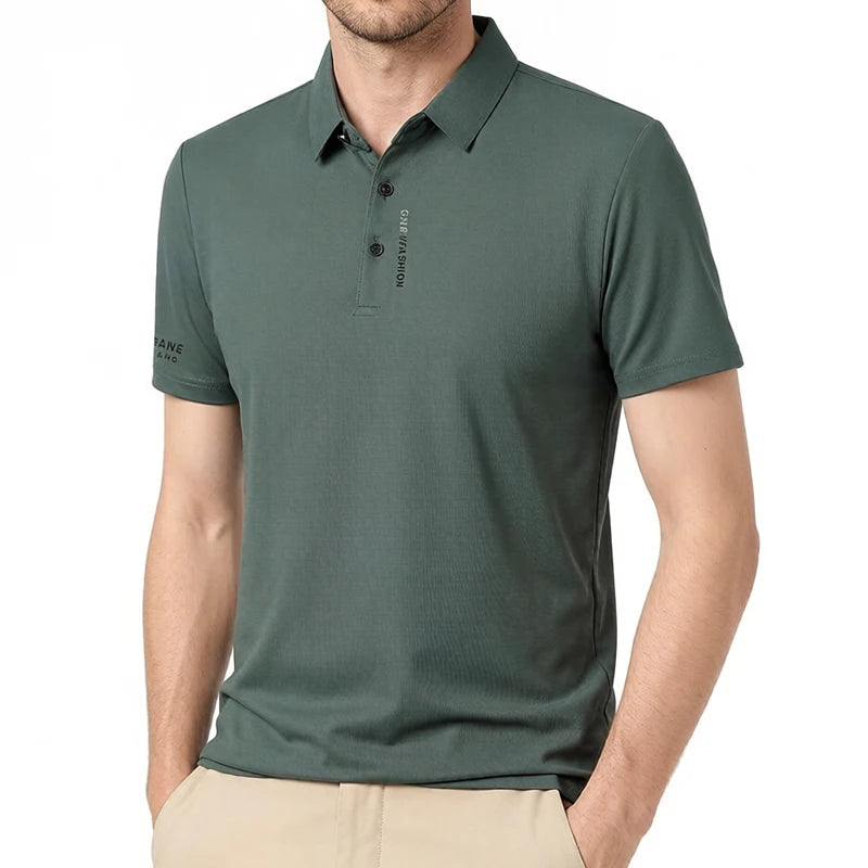 Mens Polo Shirt Stretch Short Sleeve Polo Shirts for Men T-Shirts Buttons Classic Fit Casual Performance Golf Shirts