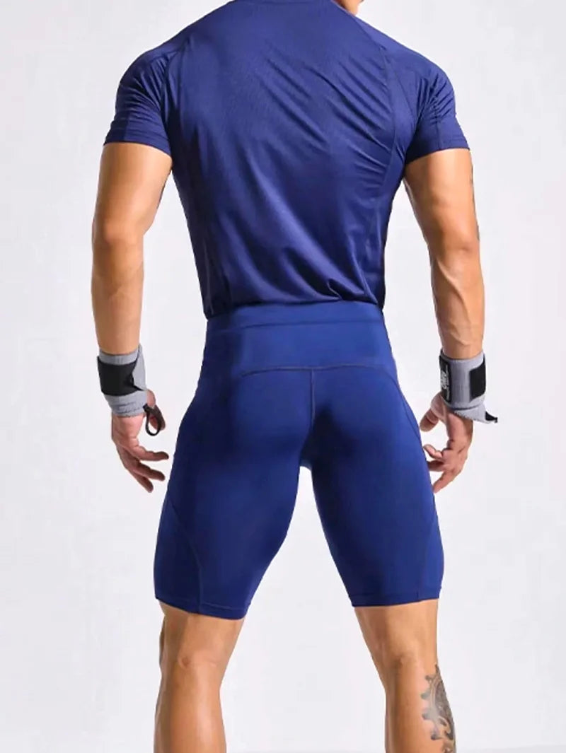 Men Bodybuilding Shorts Fitness Workout Inseam Gym Knickers Male Muscle Alive Elastic Compression Tights Skinny Leggins Hombre