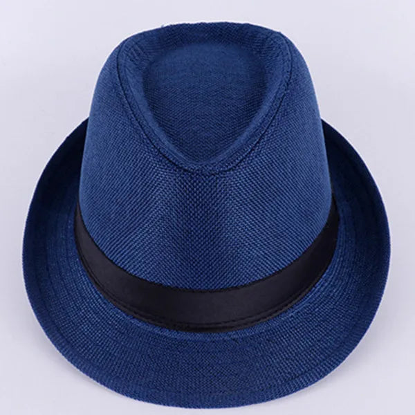 Men's Handsome Cowboy Hats Formal Hat Jazz Cotton Linen Pure Hat Imitation Linen Sun Visor Hat Fashion Accessories