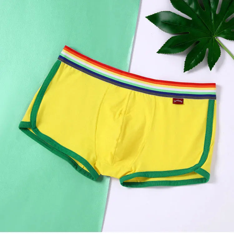 Rainbow Belt Boxershorts Men Boxers Male Underwear Panties Cotton Shorts Boxer Youth Breathable Comfortable Underpants Cueca