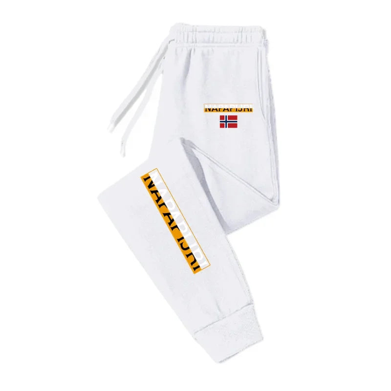 Men Casual Jogger Pants Elastic Waist Drawstring Sweatpants with Pockets Tapered Cuffed Gym Running Sport Trousers