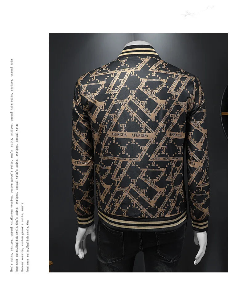 Autumn Winter Baseball Jacket Men Luxury Printed Casual Business Bomber JacketS Social Streetwear Windproof Outdoor Coats M-4XL
