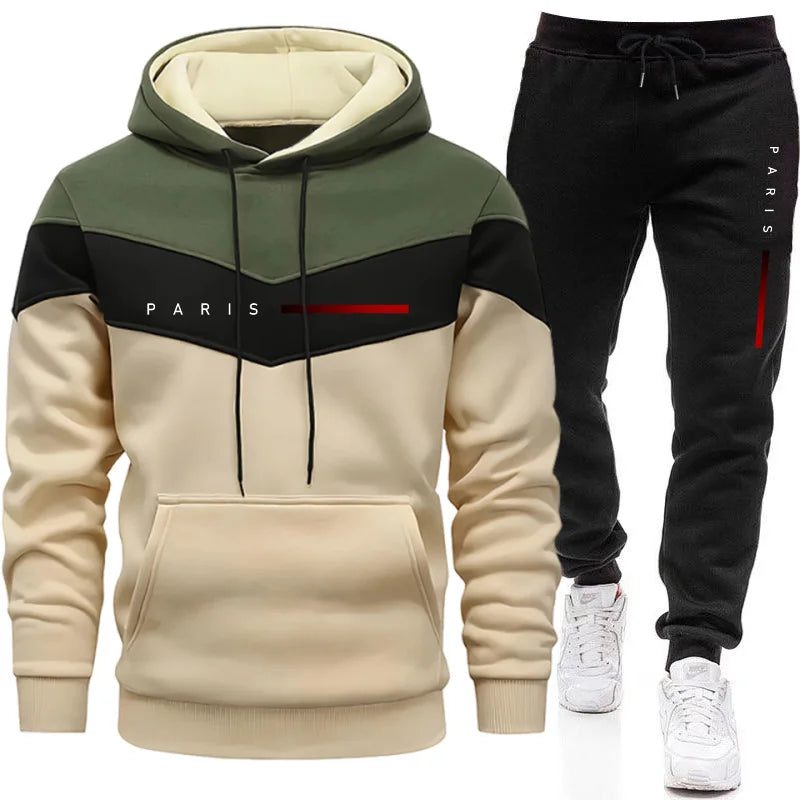 2025 New Arrival Paris Printed Tracksuit Hoodies and Sweatpants Autumn Winter Men Women Daily Casual Sports Jogging Suit Men Set