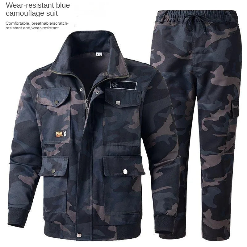 New Spring And Autumn Camouflage Suit Men's Labor Protection Clothing Welding Outdoor Travel Wear-resistant Work Clothes