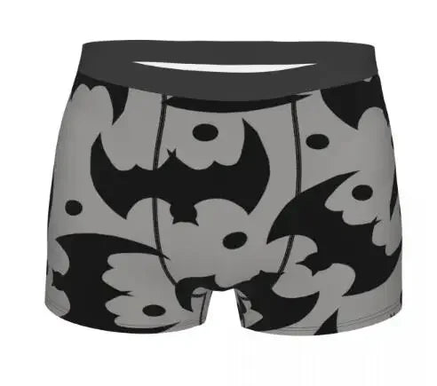 Black Bat Boxers Mens Panties Male Underpants Double Sides Printed Soft Breathable Machine Wash Cool Machine Wash Polyester