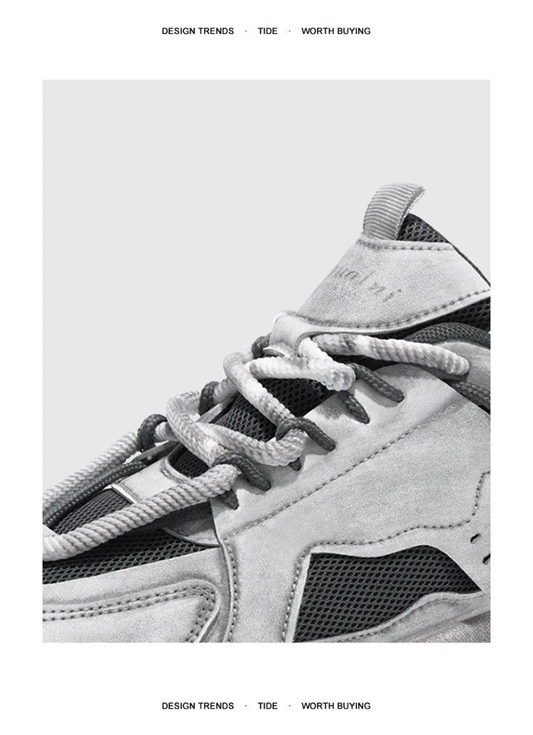 Men's Shoes 2025 Spring New Style Thick Sole Height Increasing Casual Mesh Breathable Fashion Trend Comfortable Chunky sneakers