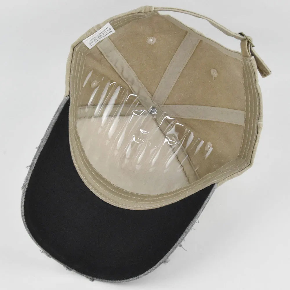 Men Hats Motorcycle Baseball Caps for Men Women Retro Printed Caps Cotton Sponge Truck Caps Men's Washed Old Sun Hat Casquette