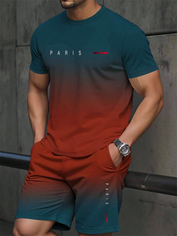 2026 Summer New Arrival Men's Suit Stylish Hip-Hop Style Short-Sleeve Comfortable Fashion Wear Plus Size Athletic Quick-Dry Set