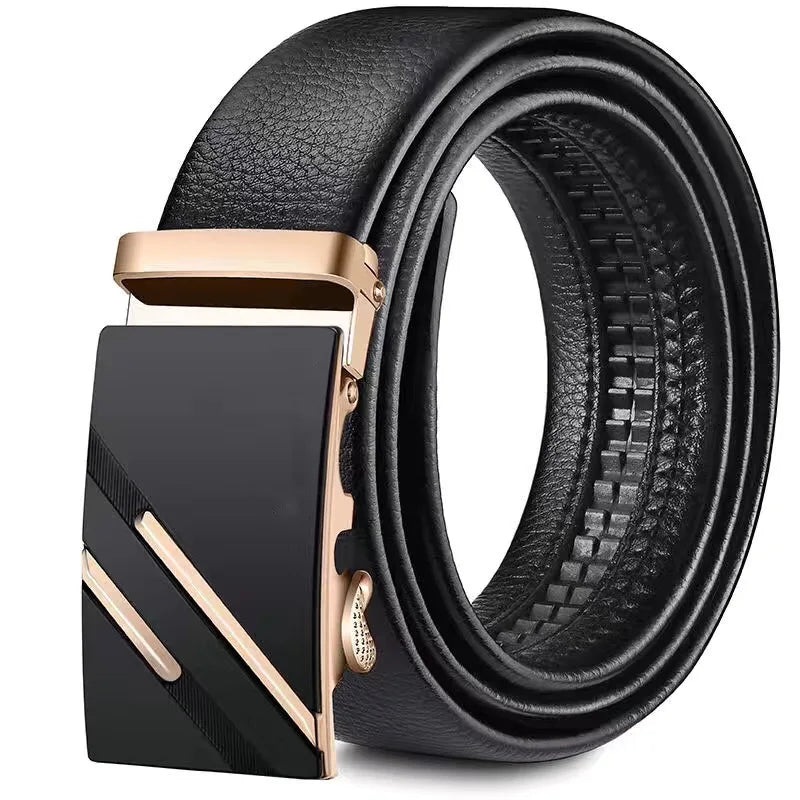 Men's Belt Can Be Cut Automatic Buckle Leather Belt Fashion Classic Versatile Trend Pants Belt